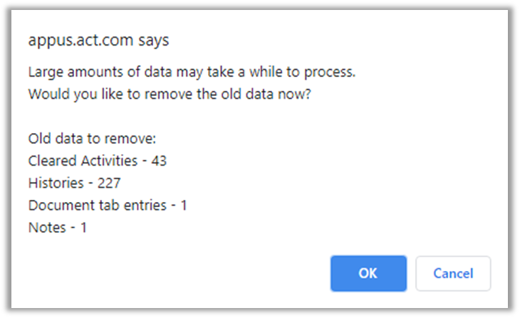 how-can-i-remove-old-data-from-my-act-premium-cloud-database