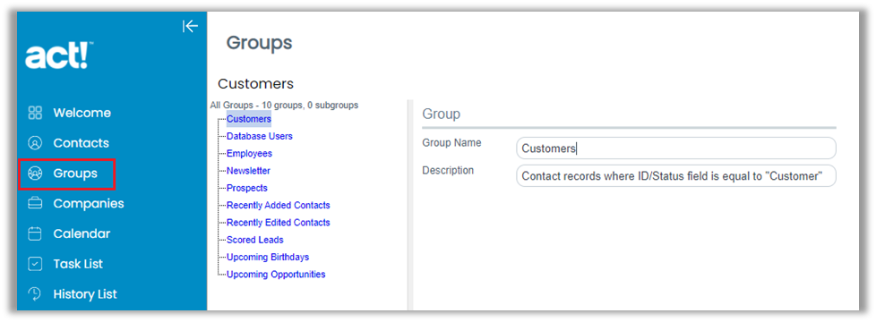 How do I Set Up and Work With Groups in Act! Premium Cloud?