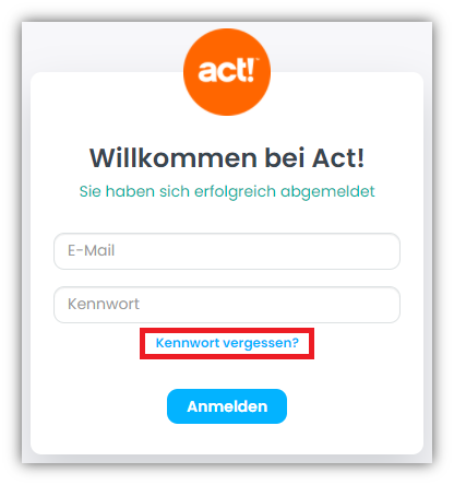 Wie setze ich das Kennwort für Act! Premium Cloud zurück?