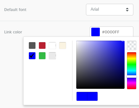 How to set default link colors for a Drag & Drop template in Act ...