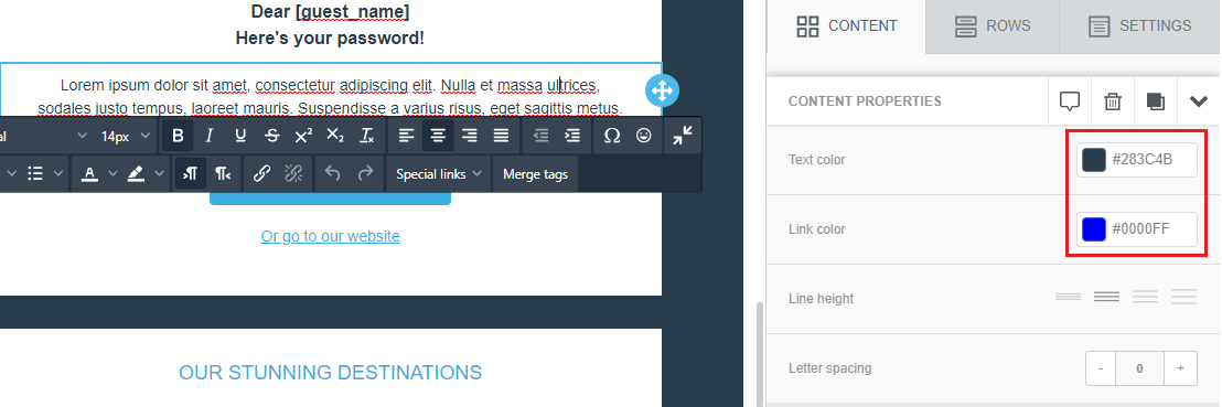 How to use Consistent Text and Link Colors in AMA Drag and Drop Email ...